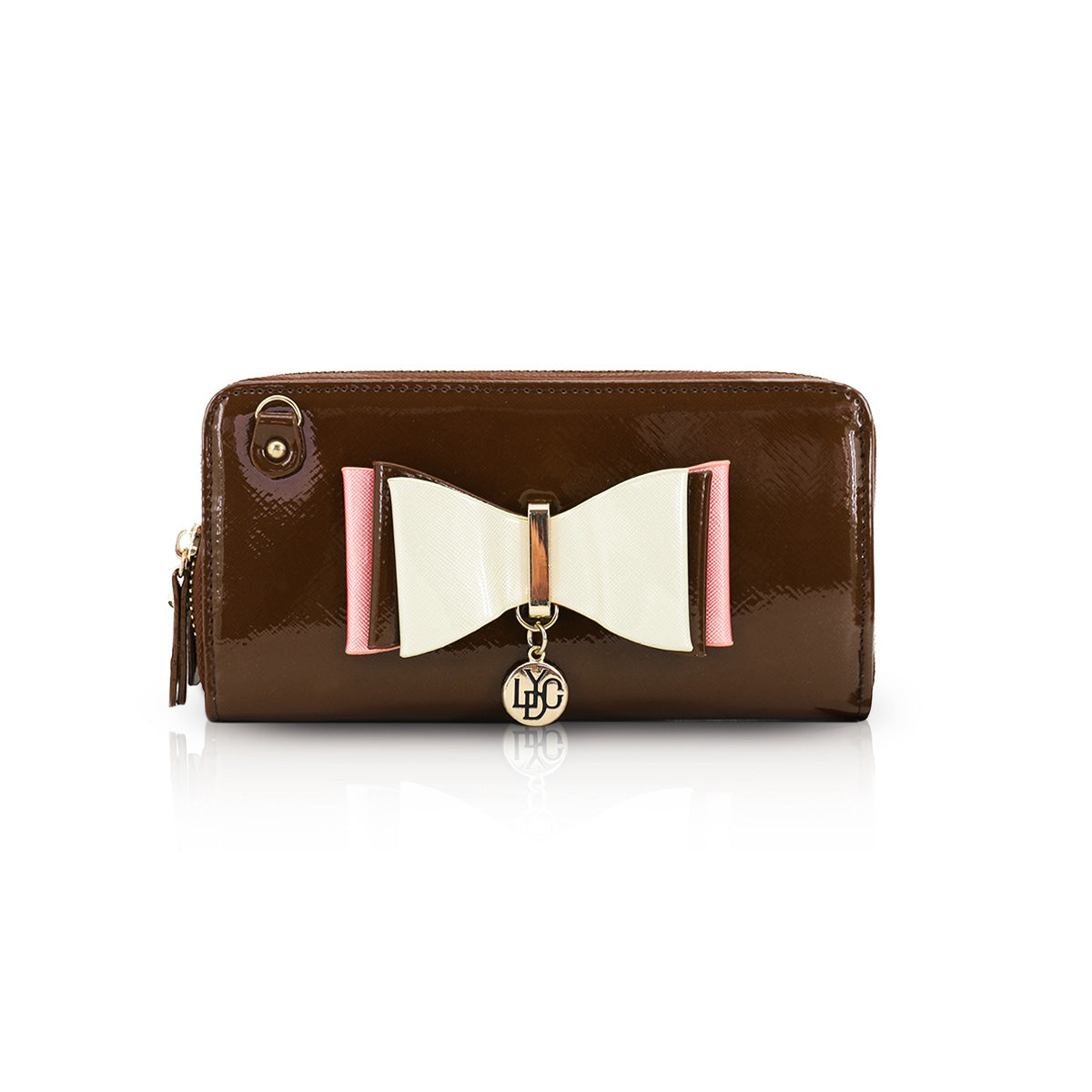 LYDC Ladies Purse, Women’s Wallet with Two Compartments, Beautiful Bow Design and Coin Pendant, Multiple Inner Pockets