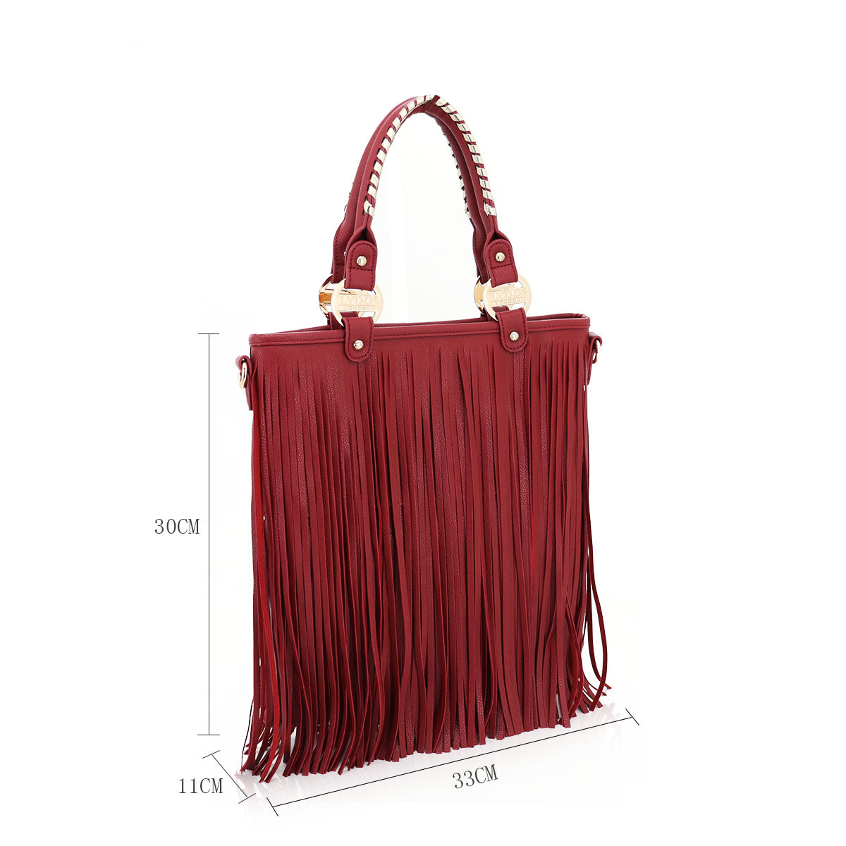 LYDC Women’s Large Fringe Grab and Go Handbag Designer Tassel Faux Leather Shoulder Bag