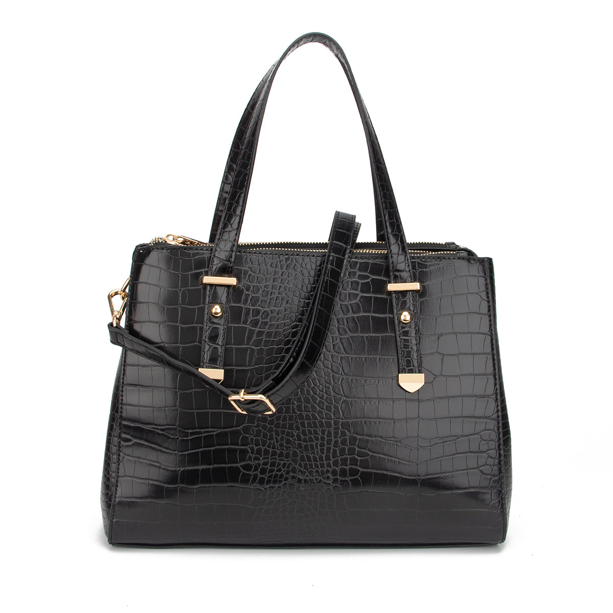 LYDC Large Shoulder Bag Croc Style with Top handles