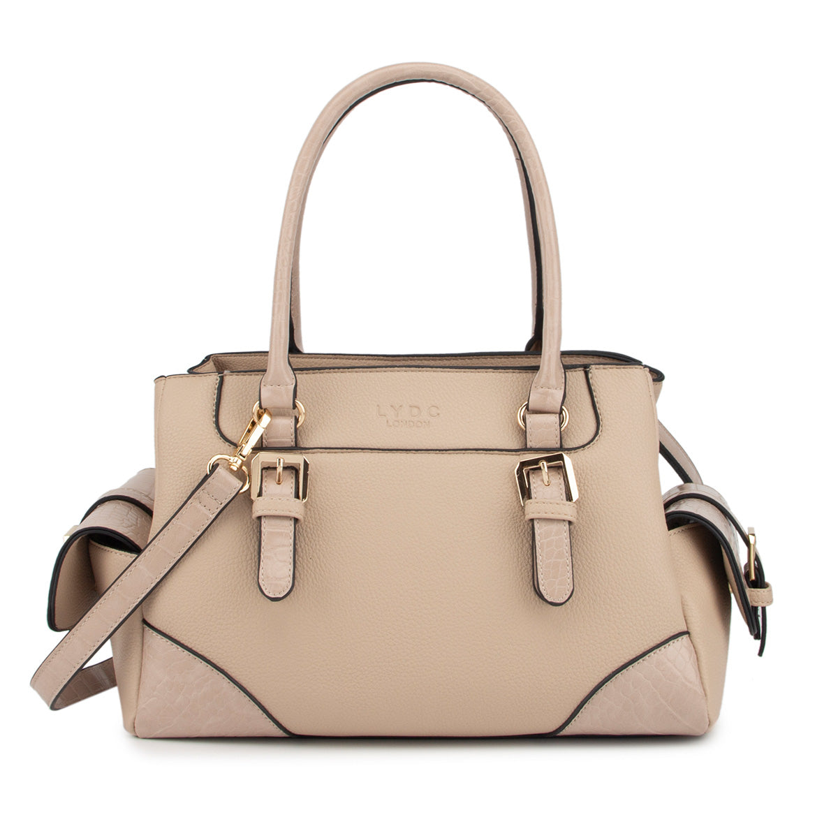 LYDC Designer Faux Leather handbag Grab Handles Tote Bag