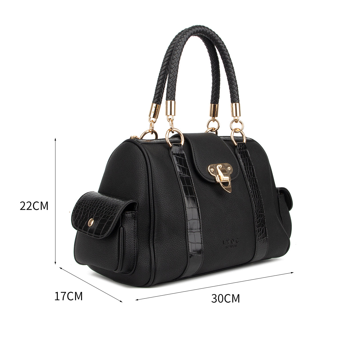 LYDC Medium Crossbody Handbag with adjustable Strap, Grab Handles along with Zipper and Clasp Closing Ladies Tote Handbag
