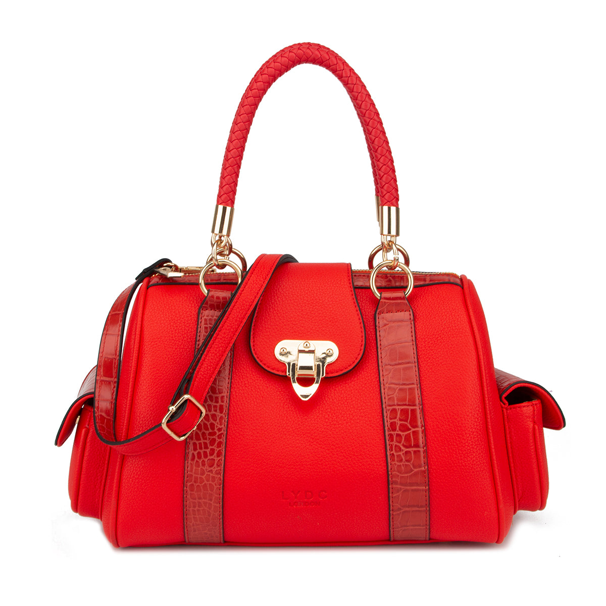 LYDC Medium Crossbody Handbag with adjustable Strap, Grab Handles along with Zipper and Clasp Closing Ladies Tote Handbag